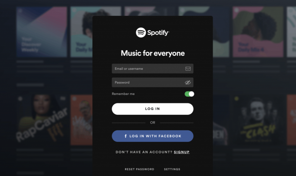  Log in to your Spotify account