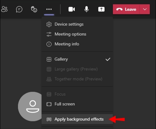 Select Apply Background Effects