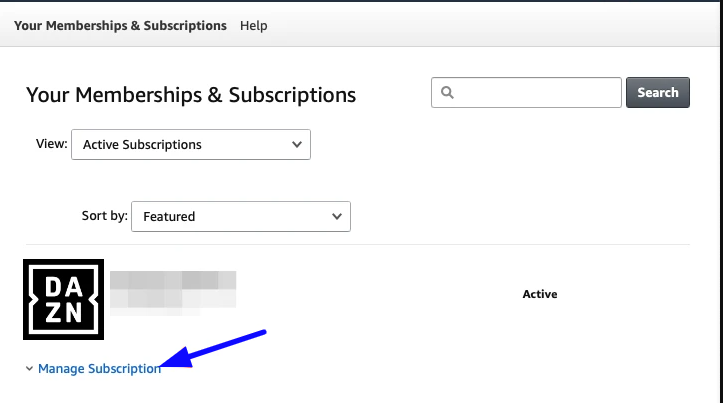 Click Manage subscription Link