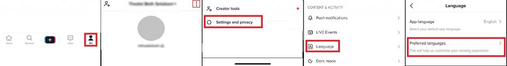 Change the Language on the TikTok app