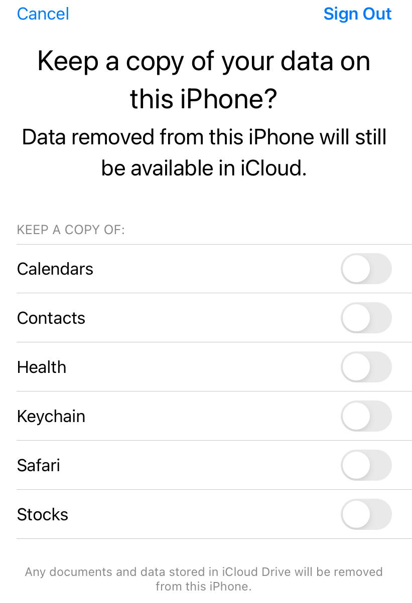 Select the data you want to backup
