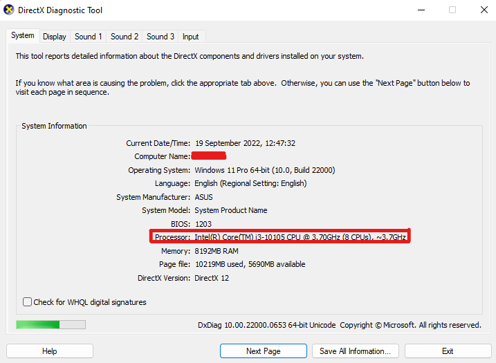 Directx Diagnostic Tool