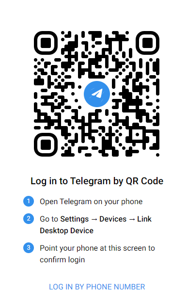 Log in to your Telegram account