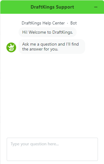 Live Chat Feature of DraftKings