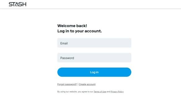 Log in to your Stash account