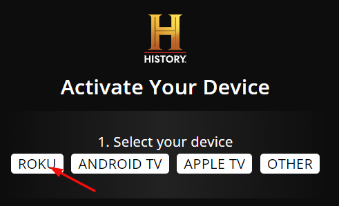 Activate History Channel on Roku