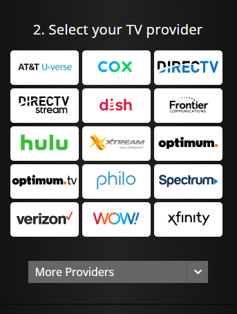 Select your TV provider
