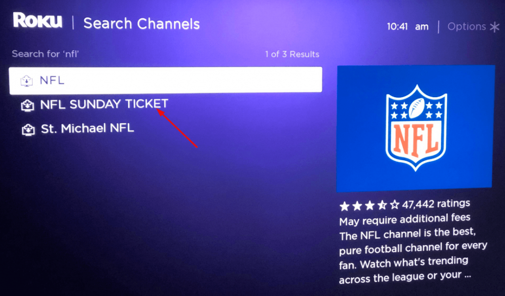 Select NFL Sunday Ticket