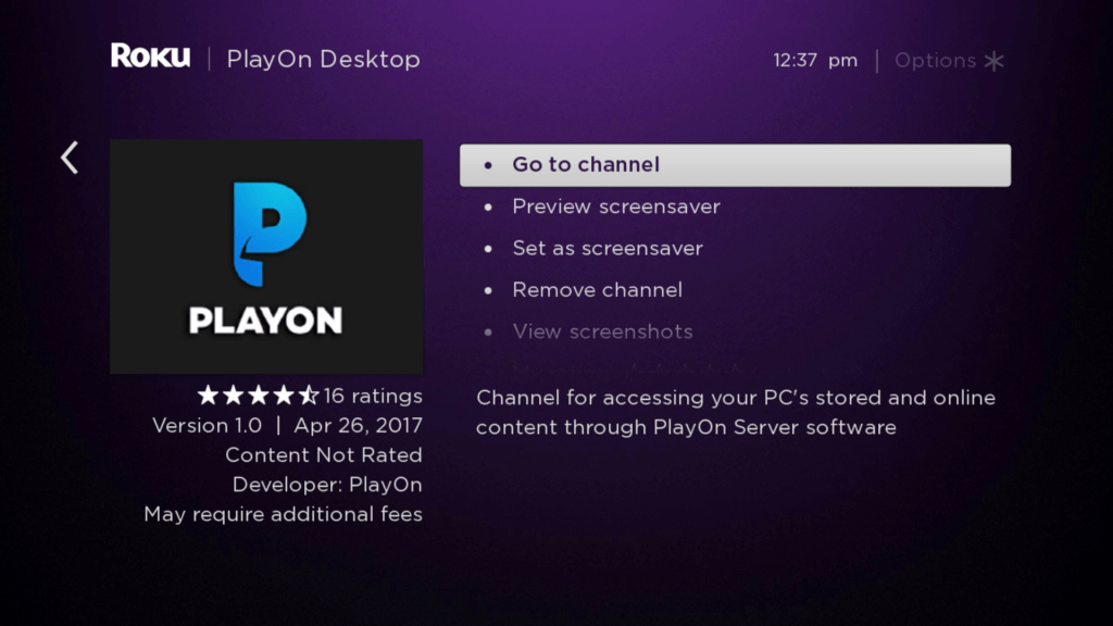 Playon on Roku