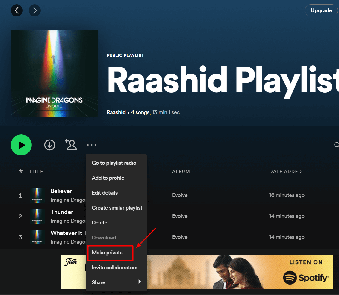 How to Make Spotify Playlist Private