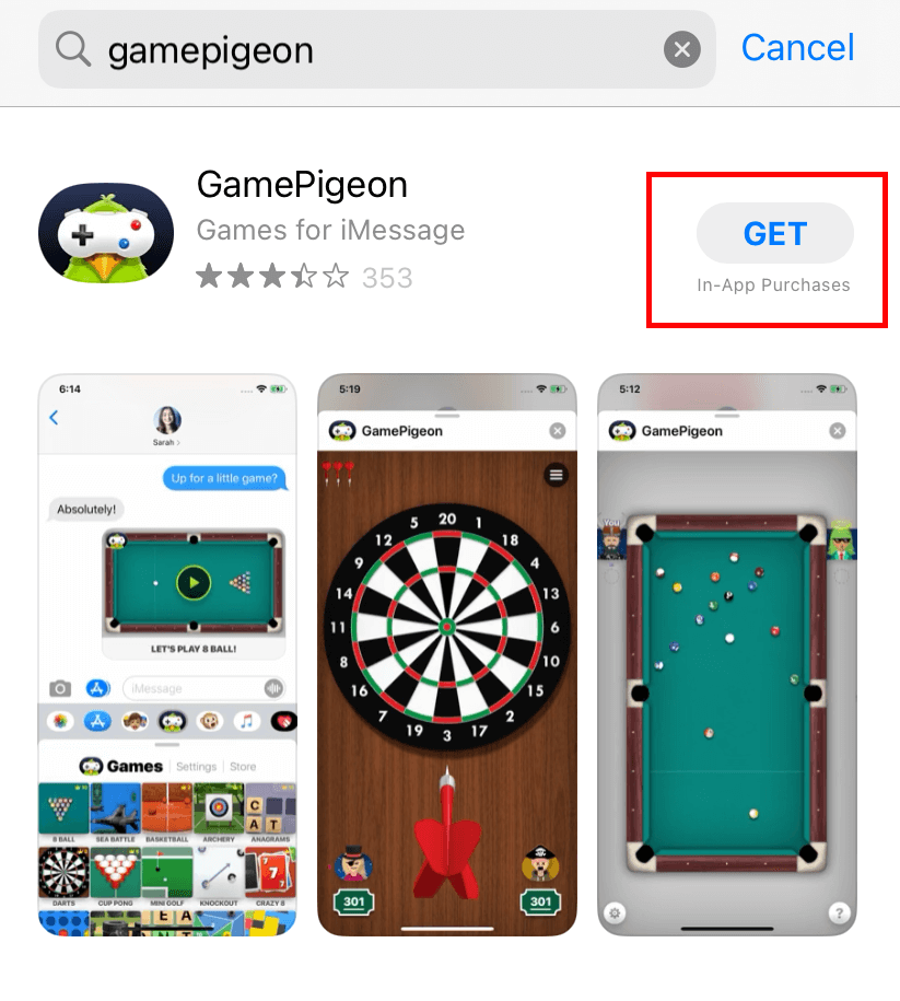 Install GamePigeon