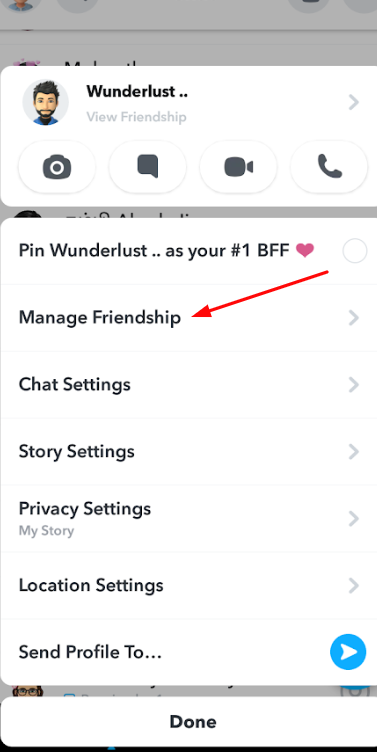 Method to remove friends from Snapchat