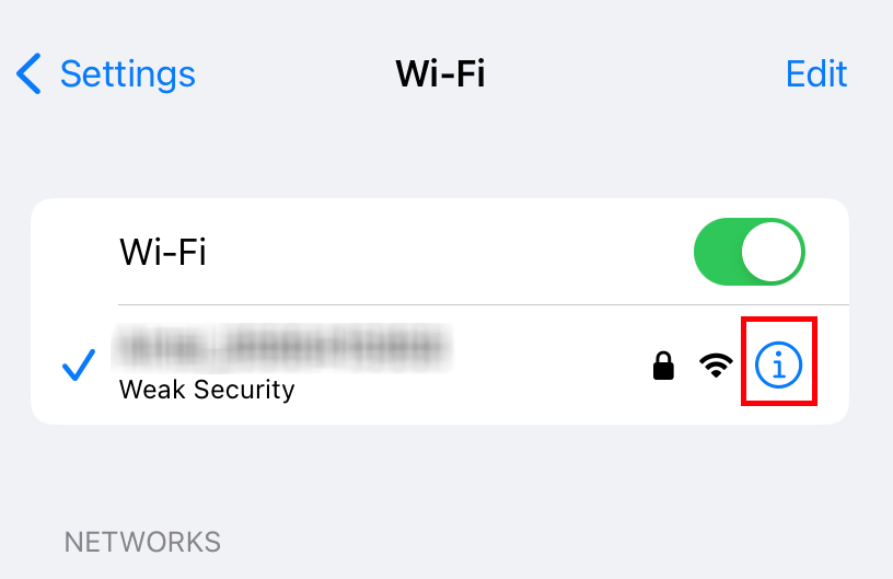 Select the Wi-Fi network