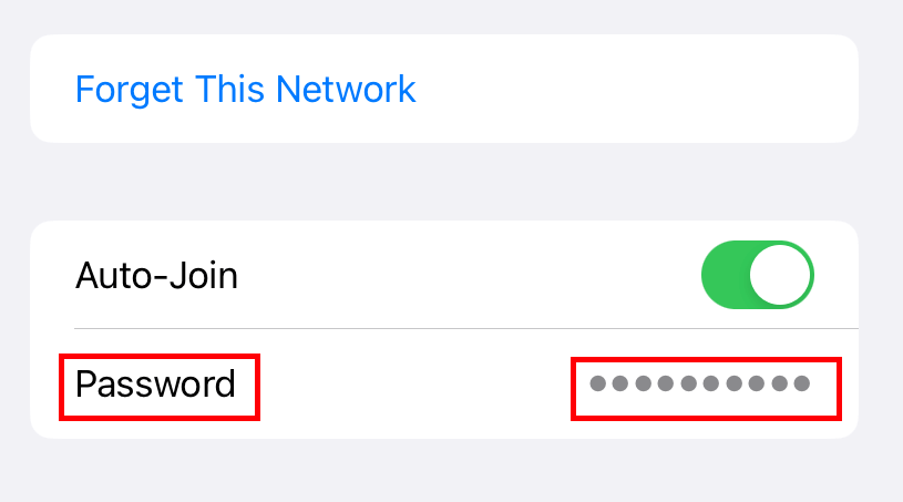 Tap on the Wi-Fi password