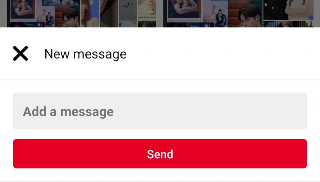 tap Send button to  Send Private Messages on Pinterest 