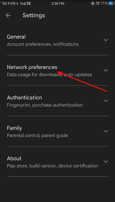 Click on Network Preference 