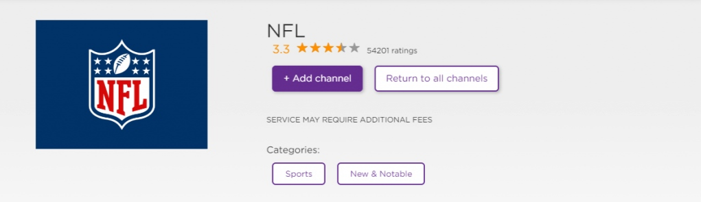 Install NFL to Watch NFL Redzone on Roku TV