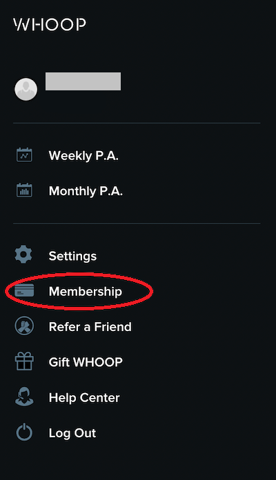 cancel Whoop membership