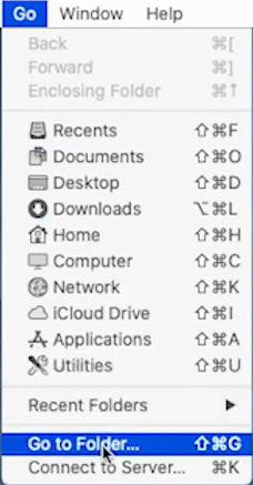 Select Go folder option