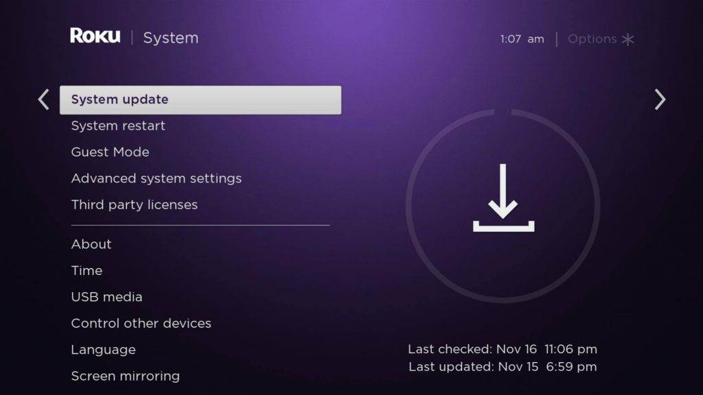 Update Roku Firmware