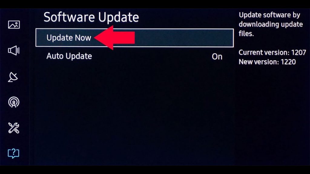 Update Software on Samsung TV