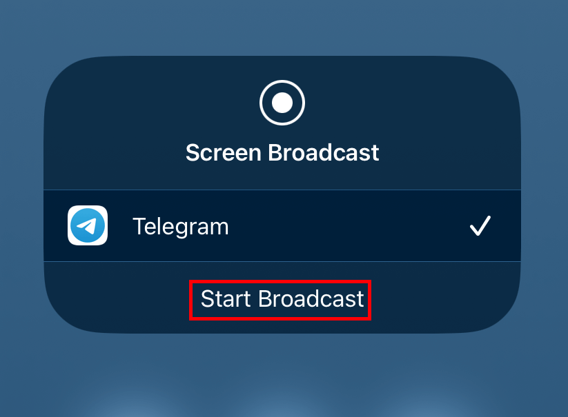 Start Broadcast