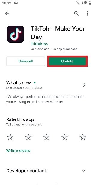 Update the TikTok App