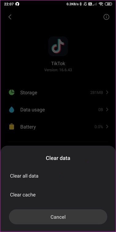 Clear the TikTok App Data and Cache
