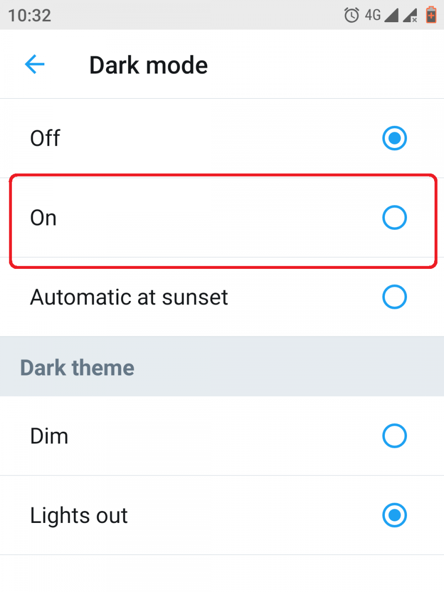 Enable Twitter Dark Mode