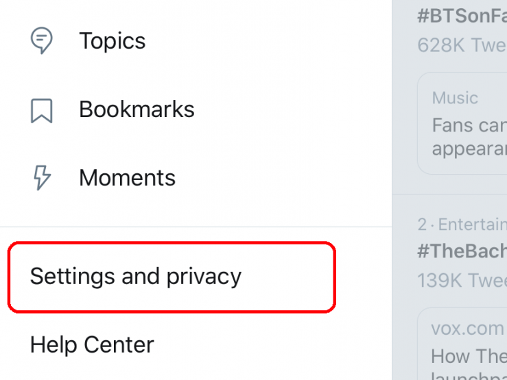 Settings and Privacy