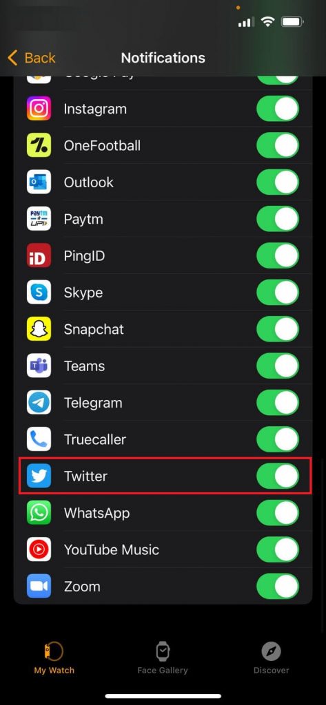 Turn on Twitter notification on iPhone