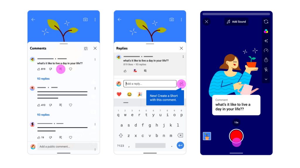 YouTube Reply to Comments With Shorts