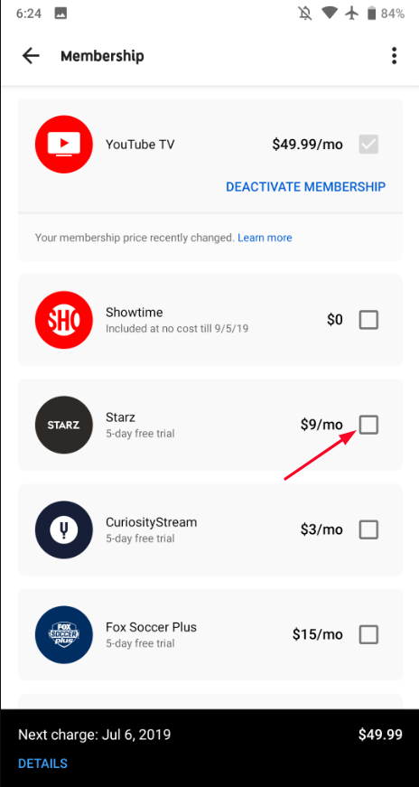 To add Starz to your YouTube TV