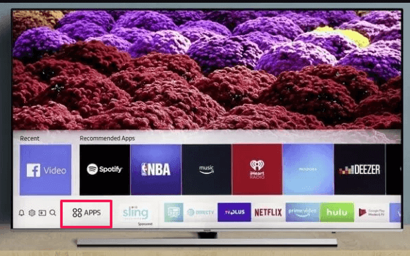 Samsung Smart TV home Screen