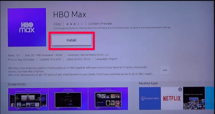 To Install HBO max app on Samsung Smart TV