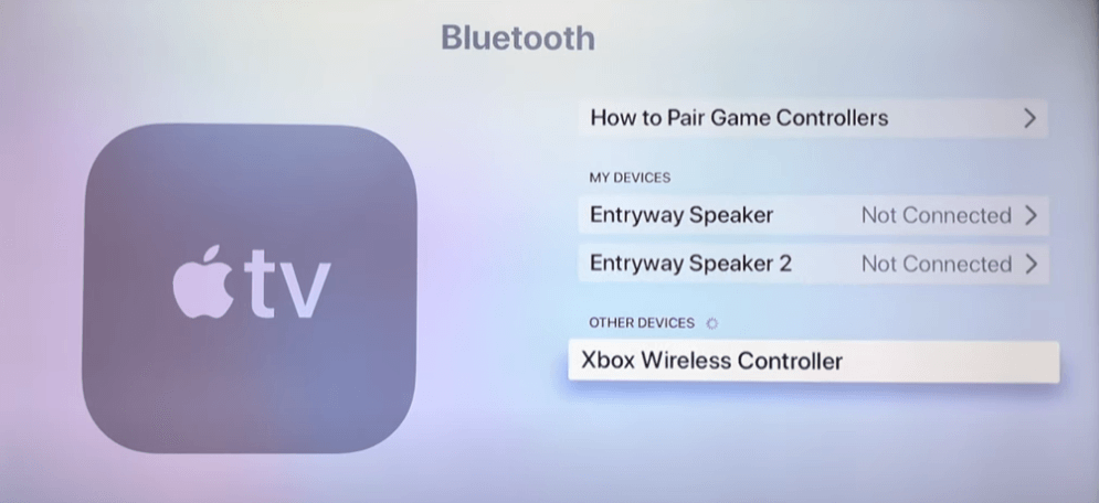 how to connect xbox controller to apple tv