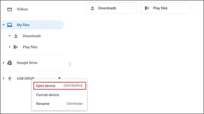 How to eject USB from chromebook