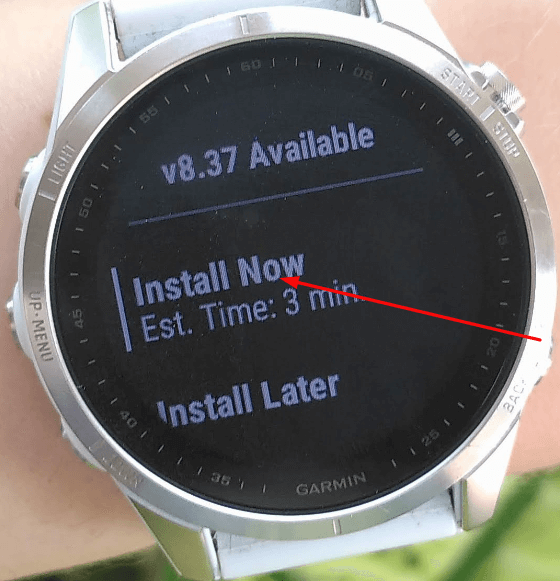 Stepps to Update Garmin Watch