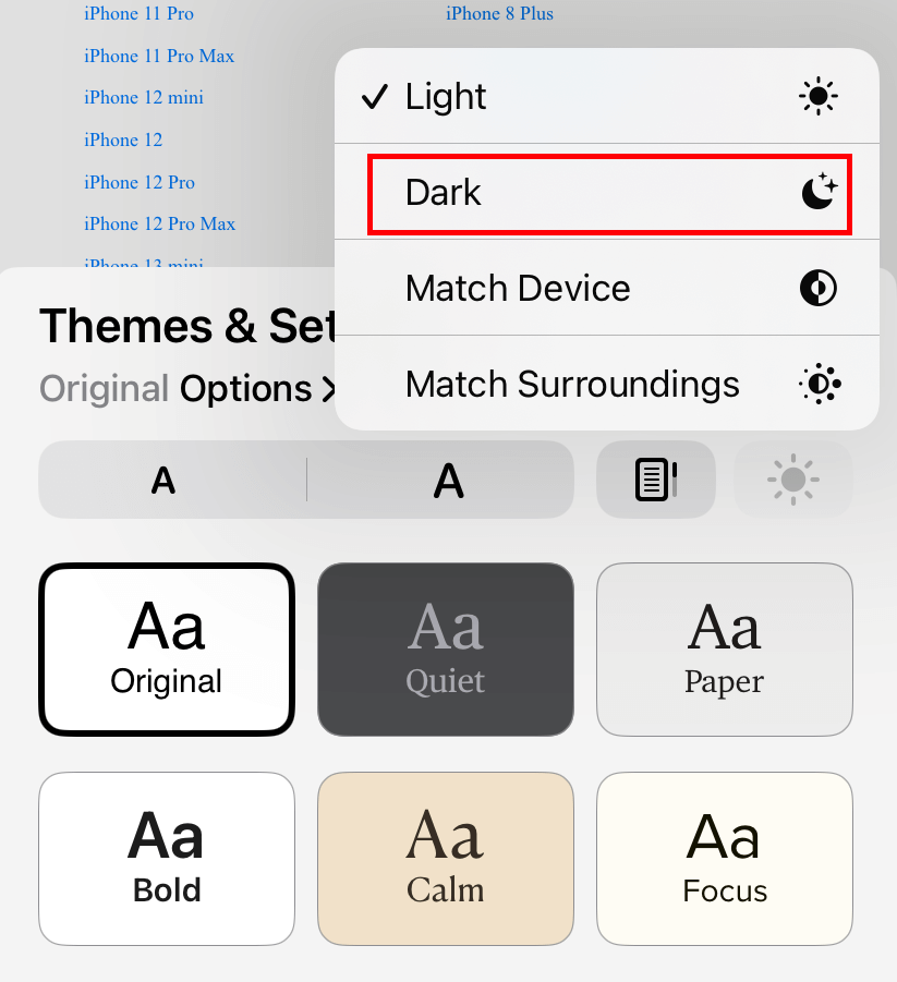 Apple Books Dark Mode 