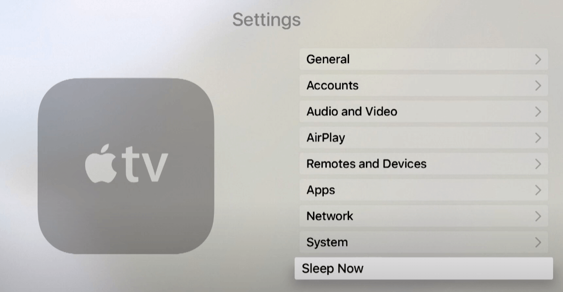 Put Apple TV to 