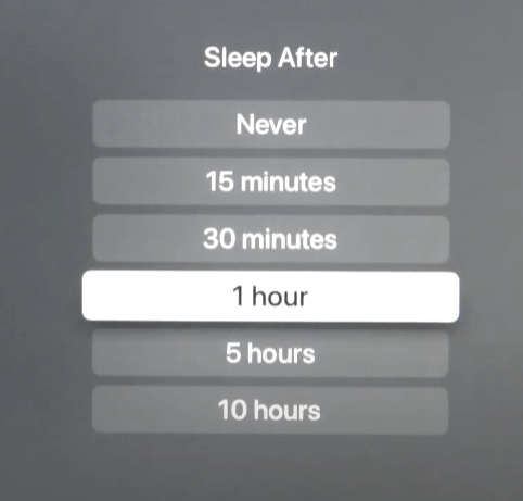 Select the Sleep Time
