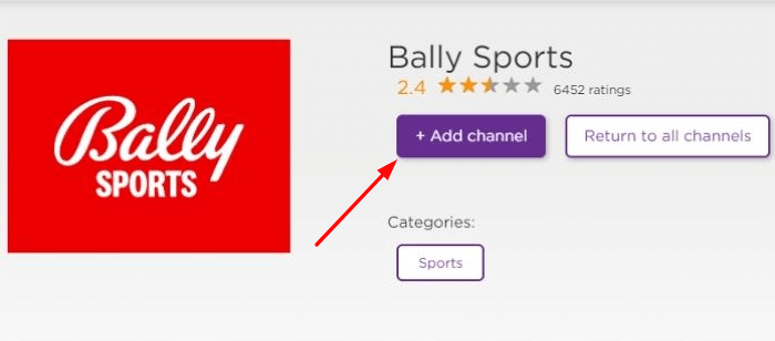 Click on +Add channel on Roku channel store