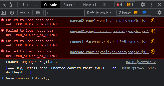 Steps to insert cookie clicker cheat codes