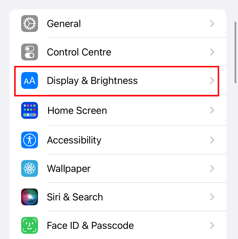 iPhone Display & Brightness