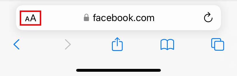 Tap the aA icon