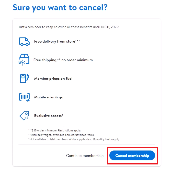 How to Cancel Walmart Plus