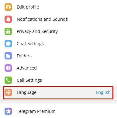 Tap on Language option
