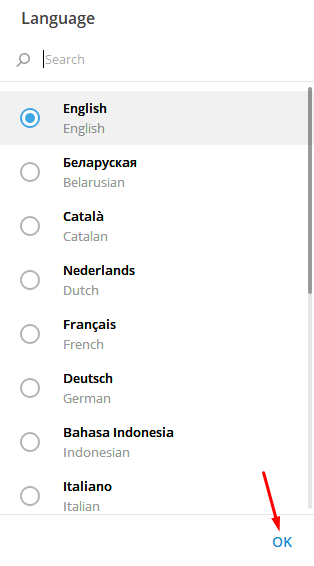 Select the language