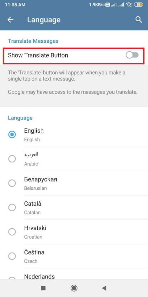 Translate Telegram Messages in your Language