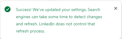 successfully changed LinkedIn URL